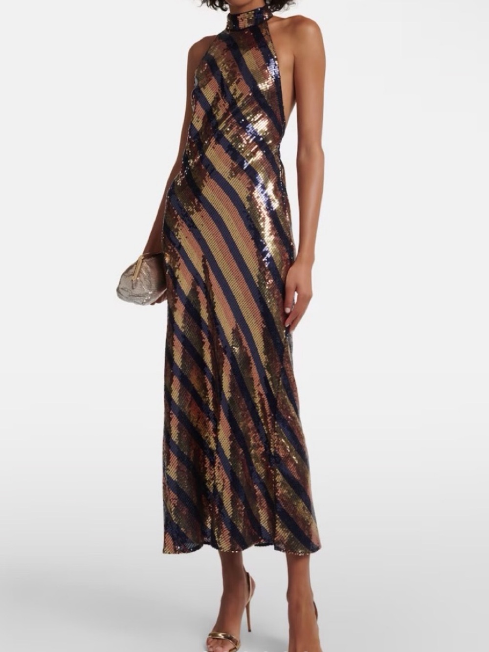 RIXO Sequin Open Back Gown